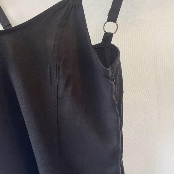 Lottie Moss Simple Black Mini Dress Minimalist Sleeveless Strappy M Sundress - Picture 5 of 9